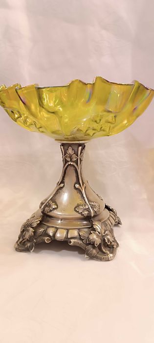 Patera secesyjna, podstawa srebro 800