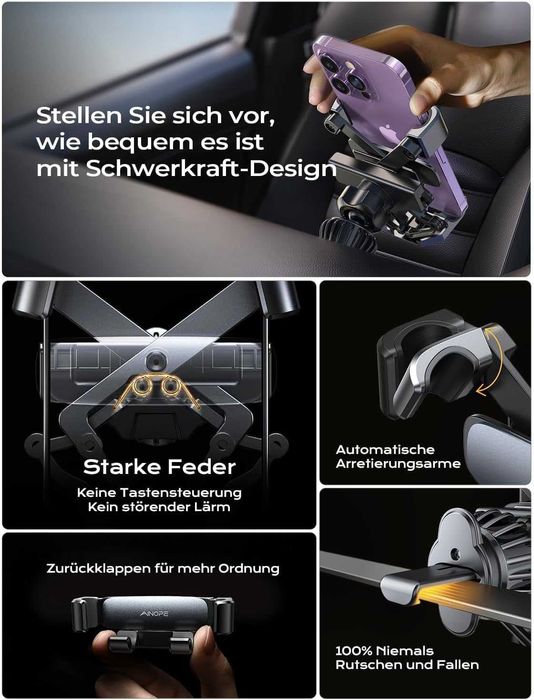 AINOPE Uchwyt Samochodowy „Gravity” do kratki nawiewu