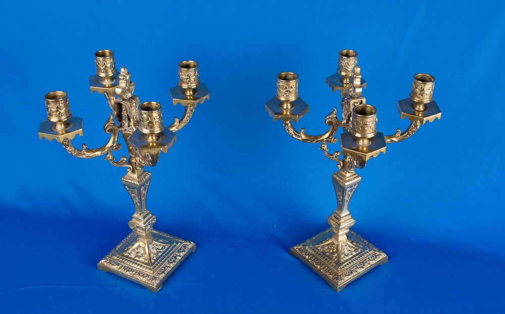 канделябри бронзові канделябры бронзовые пара подсвечники