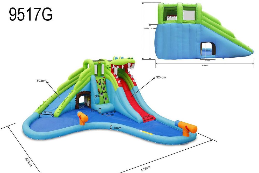 Plac zabaw mega krokodyl zjeżdżalnia dnuchany zamek dmuchawa