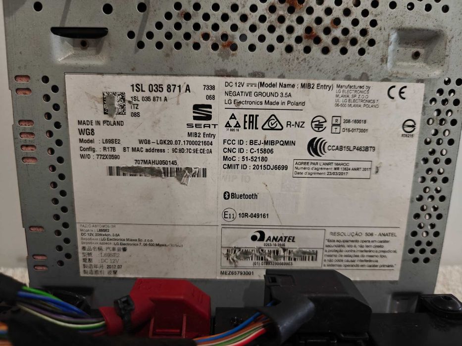 Ekran Radio Wyświetlacz Seat Mii Oryginał EUROPA