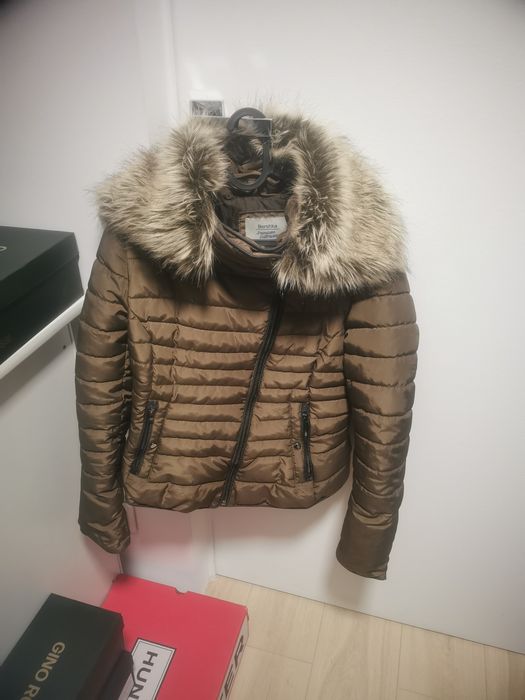 Kurtka czekoladowa, Bershka. Brązowa rozmiar 38/ 40 M/L