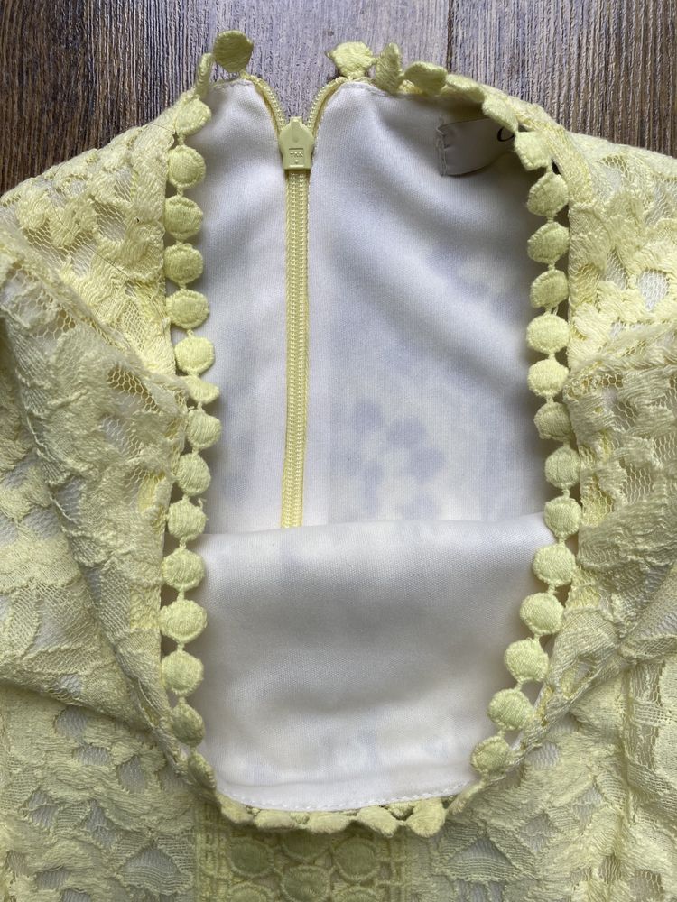 Elegancka żółta sukienka z podszewką rozm. S