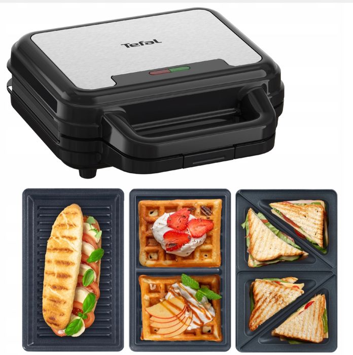 Opiekacz Gofrownica Panini do kanapek TEFAL UltraCompact SW383D10 3w1