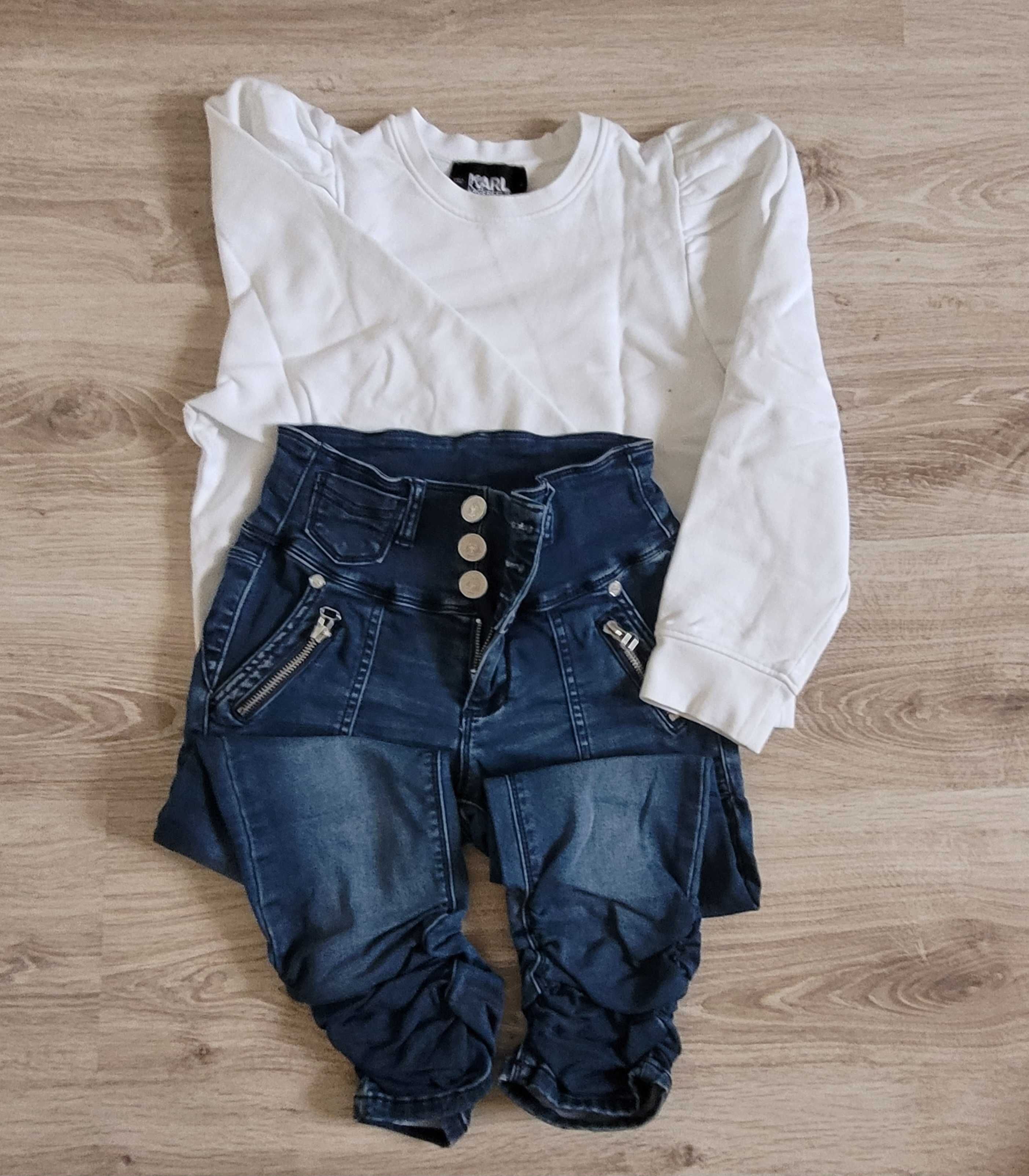 Zestaw ubrań dla dziewczynki na 146 cm Karl Lagerfeld bluza + dżinsy