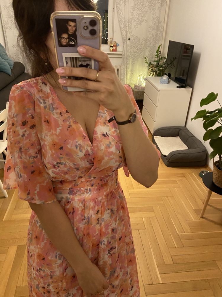 Mohito Nowa maxi długa sukienka w kwiaty sukienka weselna rozmiar 36 S