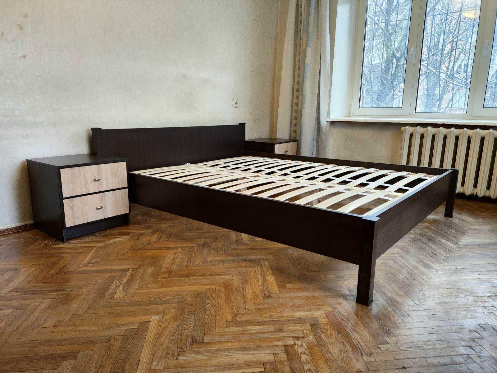 НОВАЯ Двуспальная Кровать + ламель венге +Орт Матрас двоспальне ліжко