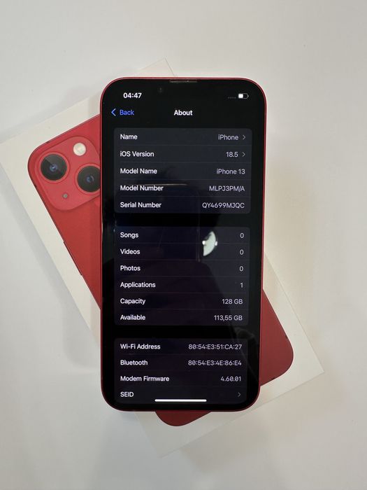 Iphone 13 BAT87% 128gb etui kabel oryginalne pudelko