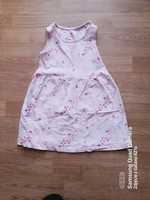 Różowa sukienka bawełna 110 116
