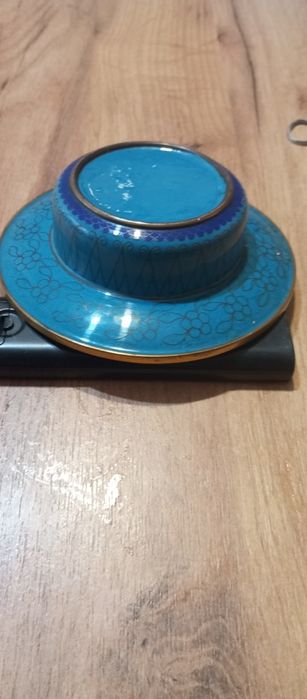 Popielnica emalia cloisonne z mosiądzu