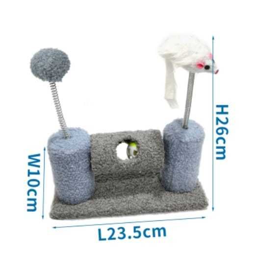 Brinquedo para gatos com arranhador e molas interativas