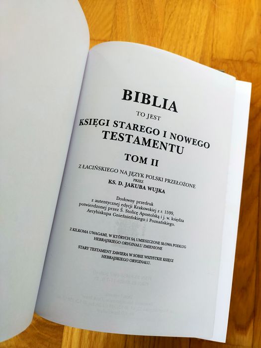 Biblia to jest księgi starego i nowego testamentu tom I-IV Ks. Wujek