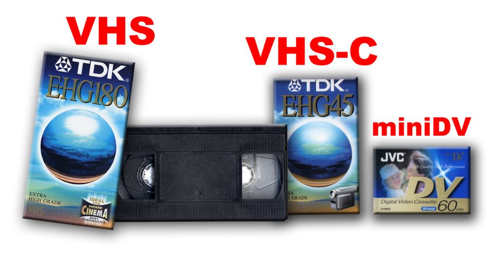 Оцифровка видеокассет VHS, VHS-C, miniDV, 8mm