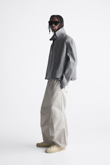 Skórzana kurtka w stylu motorowym. 100% skóra. Rozmiar XL. Zara.