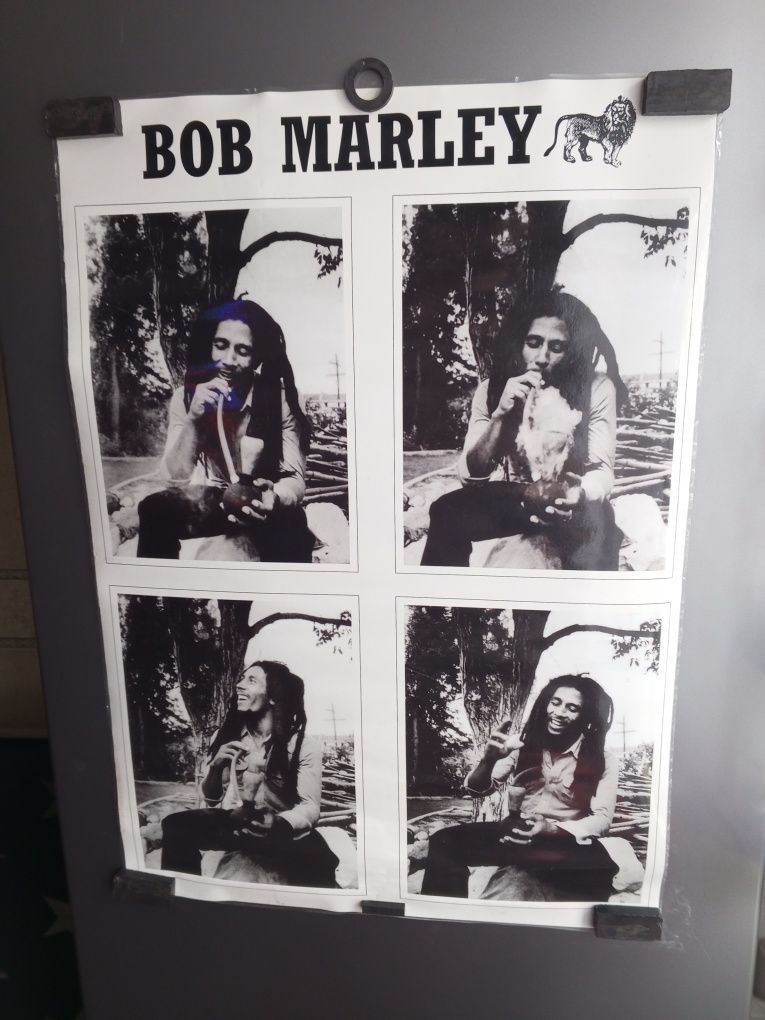 Plakat laminowany Bob Marley bongo