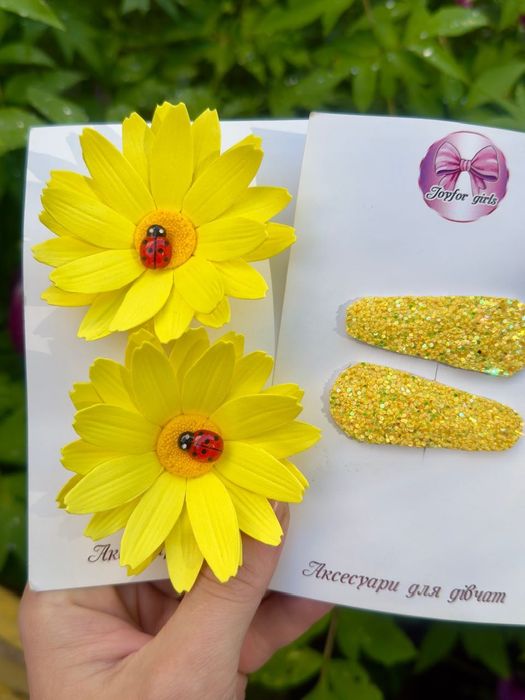 Ромашки. Заколка ромашка