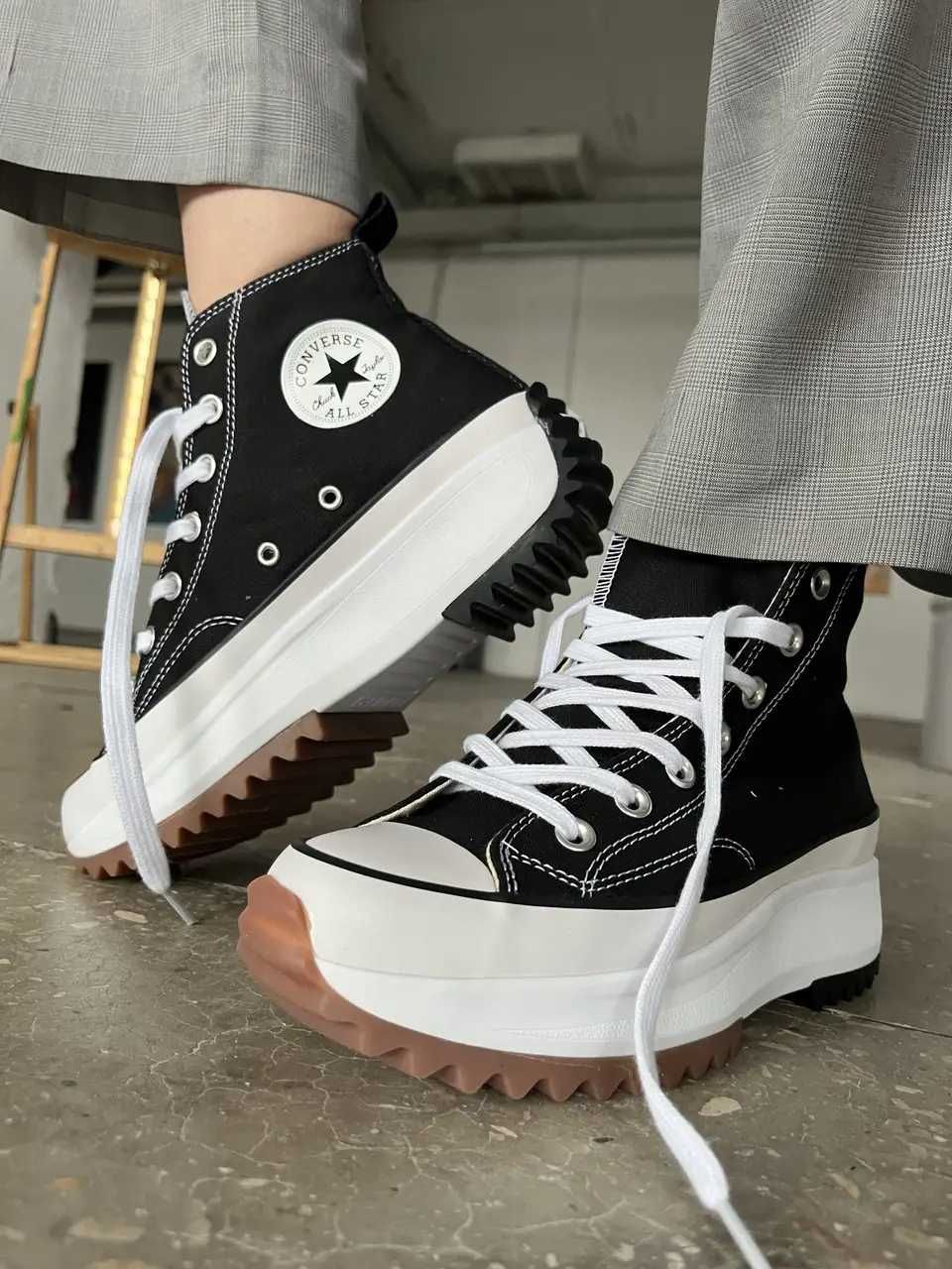 Жіночі Кеди Converse Run Star Hike Black / Конверс Ран Стар Хайк Чорні