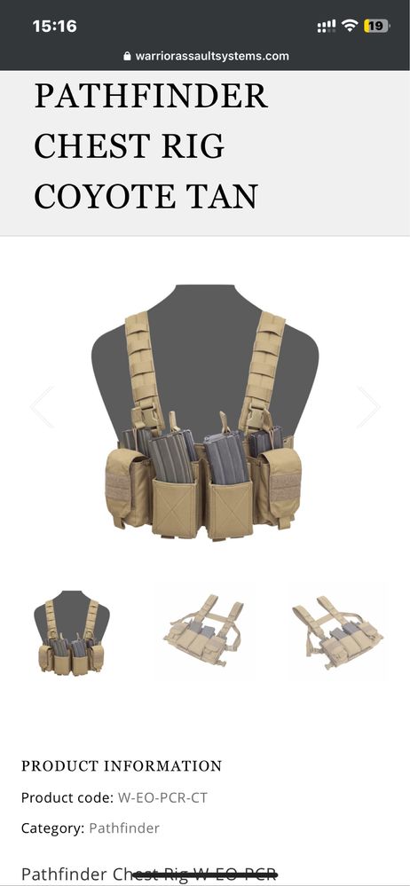 Розвантажувальна система Warrior Assault Systems Pathfinder Chest Rig