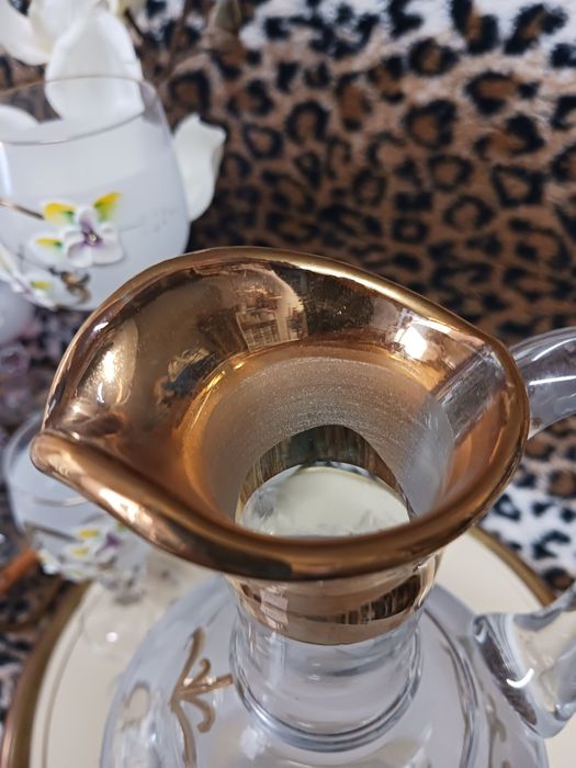 Bohemia kieliszki karafka recznie malowane