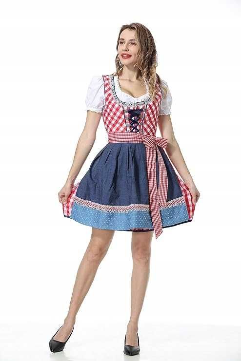 Strój bawarski Sukienka top fartuch na Oktoberfest Roz. XL G11