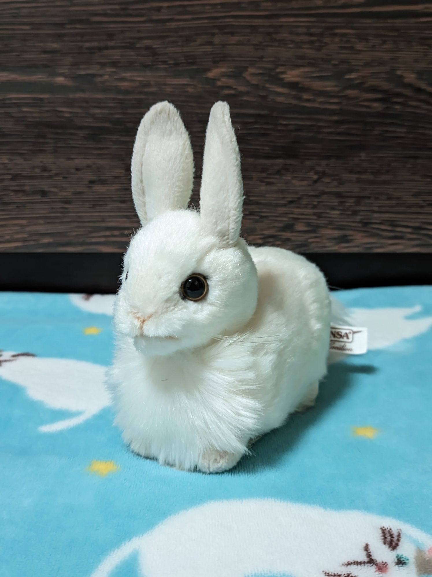 Реалистичная мягкая игрушка белый кролик Hansa, пасхальный кролик