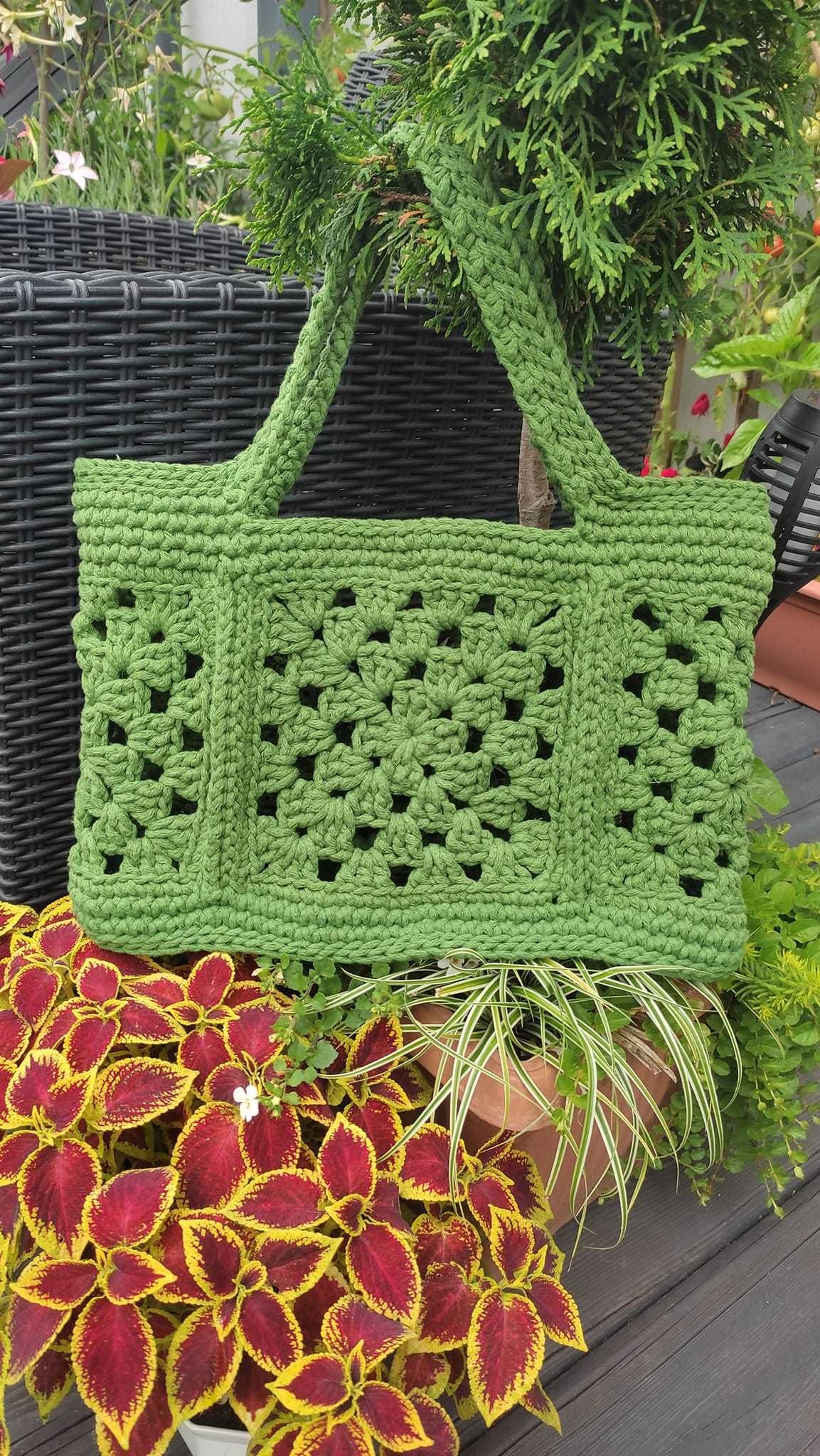 Torebka ze sznurka bawełnianego handmade