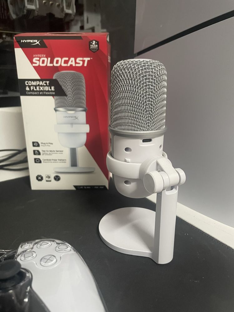 HyperX SoloCast Branco - Microfone Gamer - 30€
