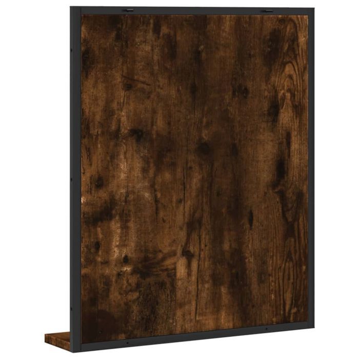 vidaXL Lustro łazienkowe z półką, przydymiony dąb, 50x12x60 cm