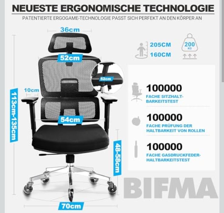 Fotel biurowy MELOKEA do 200 kg, ciche gumowe rolki, podłokietniki