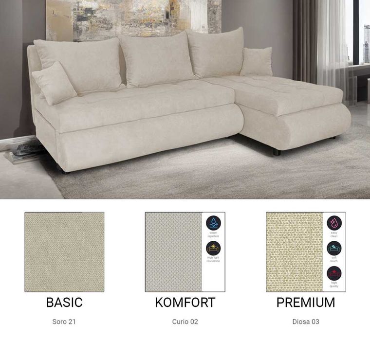 Narożnik z funkcją spania Nela / Różne kolory / Raty / SZYBKA DOSTAWA!