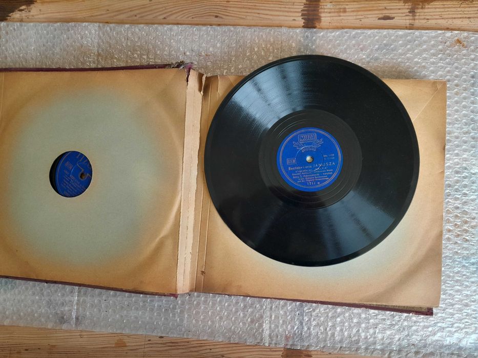 Stary album płyty szelakowe Muza stara płyta aria poemat zestaw retro