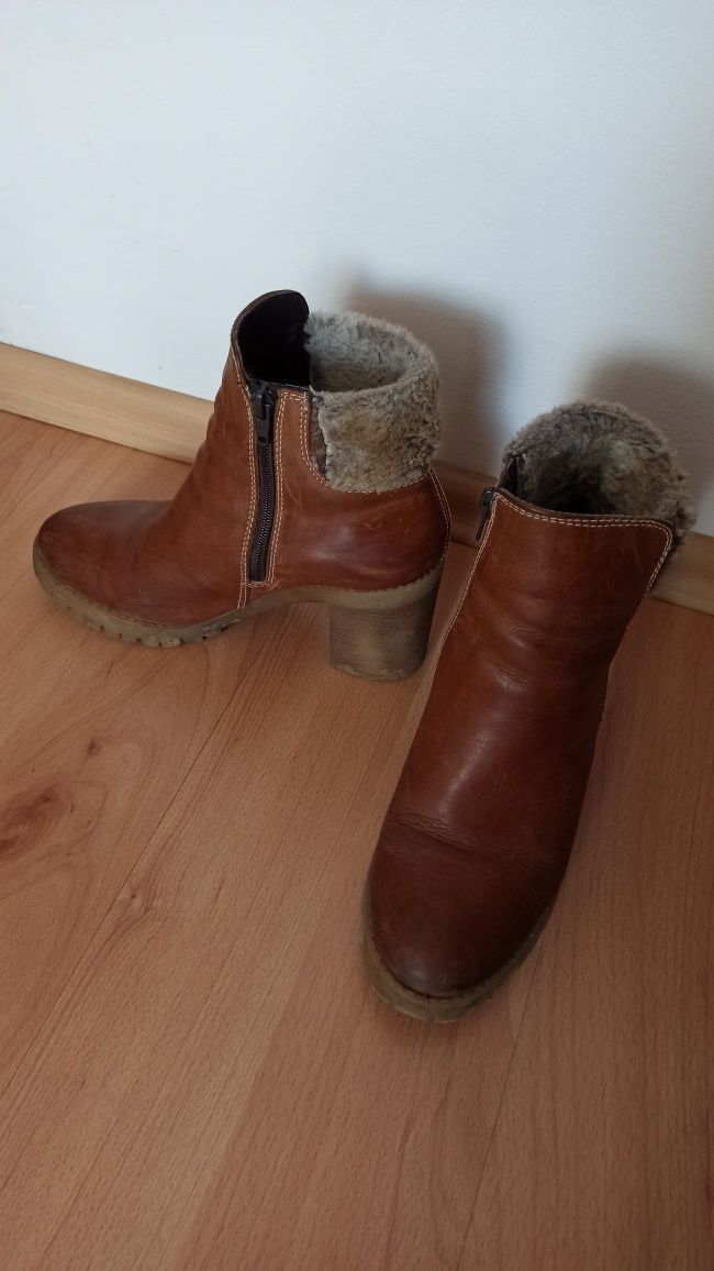 Buty zimowe skórzane, ocieplane lasocki, rozmiar 37