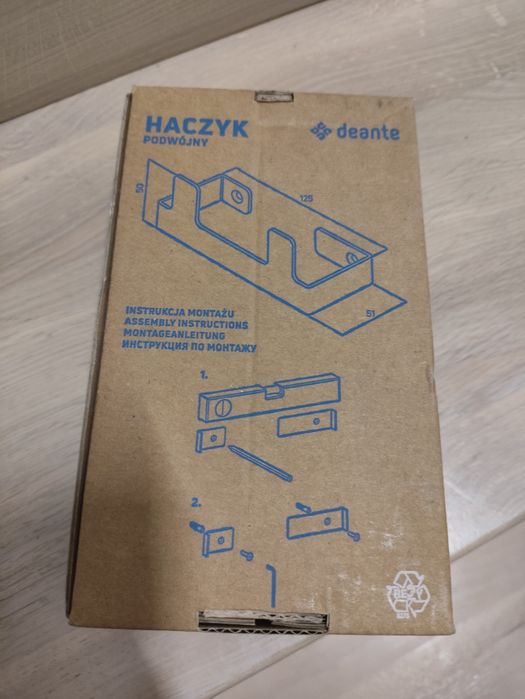Deante mokko haczyk na ręcznik podwójny biały