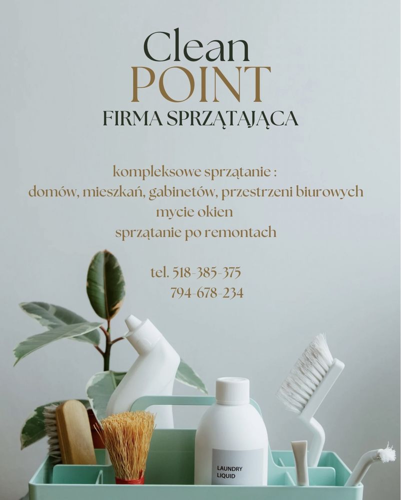 Usługi sprzątające- firma Clean Point