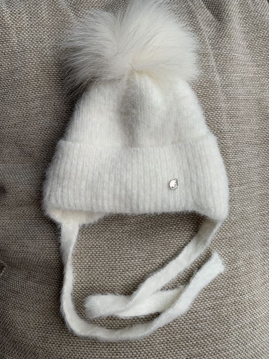 Зимова шапка на дівчинку 0-6 місяців