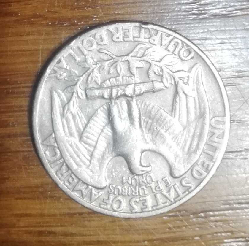 Moneta Quarter Dollar z 1965r odwrotka