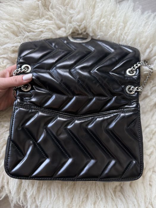 Чорна шкіряна сумочка сумка кросбоди Sandro Paris