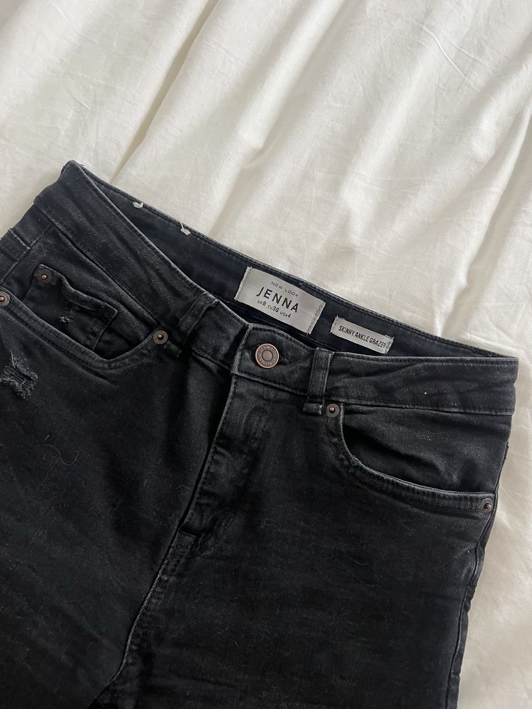 Spodnie rurki skinny jeans New Look S czarne obcisłe y2k