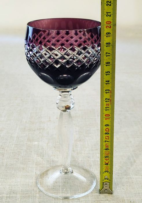 Kieliszek kryształowy do wina remery kolorowe  kieliszki prl retro