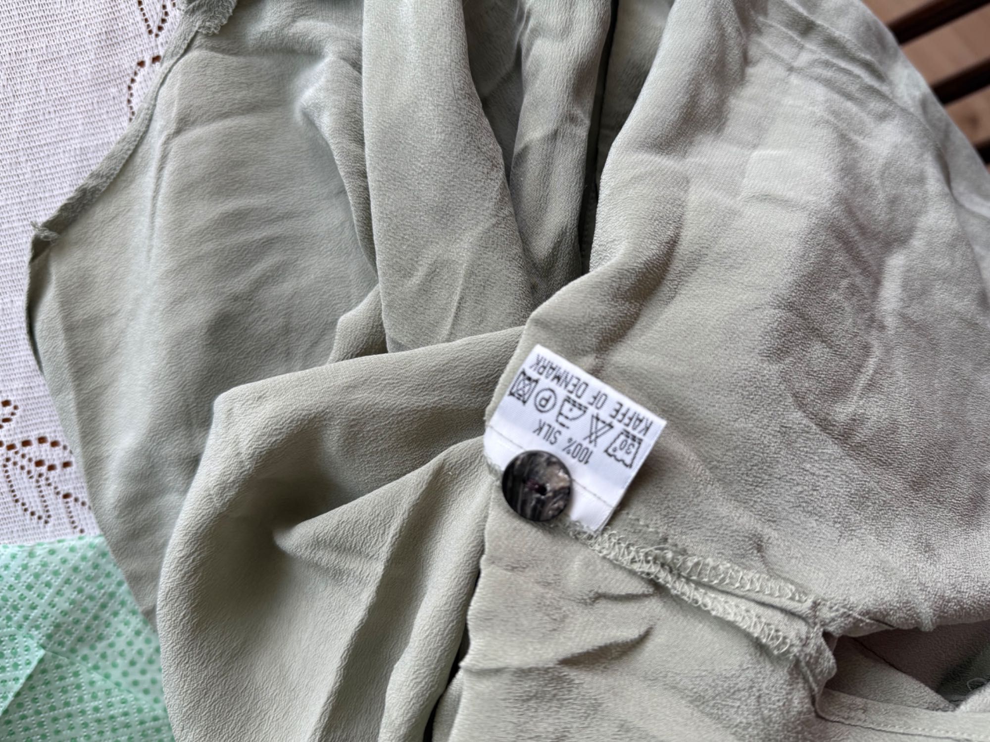 Jedwabna pistacjowa koszula jedwab real silk