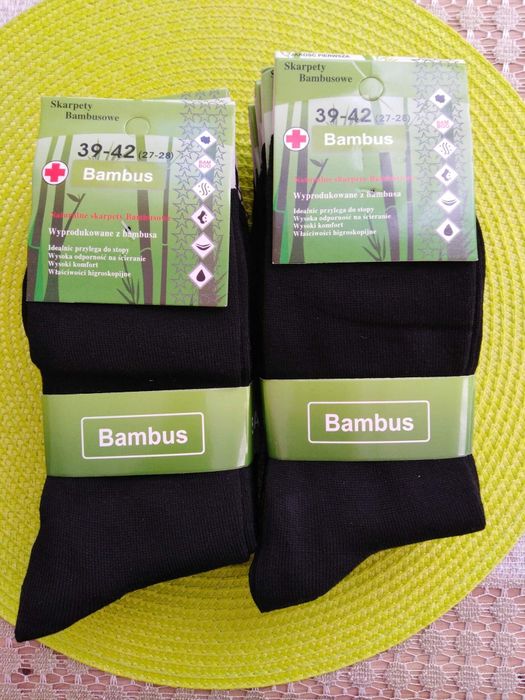 Skarpety męskie bambusowe czarne 10 par 32 zł