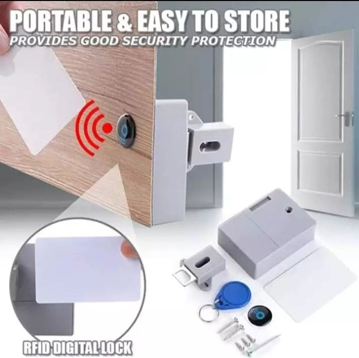 Скрытый Электронный  RFID замок с 2 ключами для шкафчиков и мебели