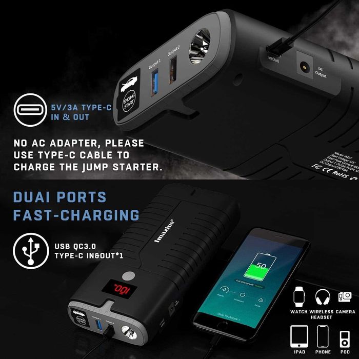 Зарядная станция, Пусковое устройство, Powerbank, Jump Starter