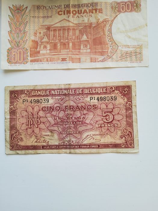 Belgijskie banknoty z lat 30 i 40-tych XX wieku