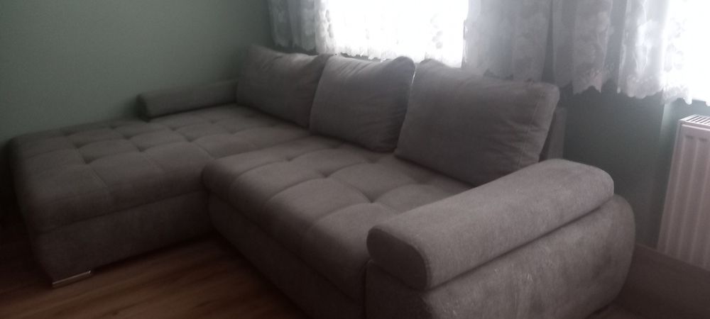 Narożnik szary z funkcją spania