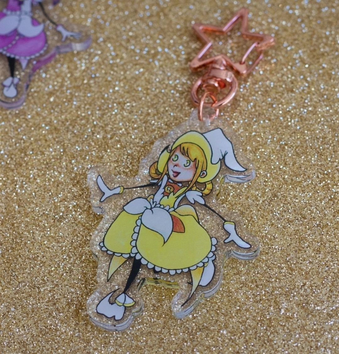 Porta-chaves/charm acrílico bruxa mágica Doremi (preço por unidade)
