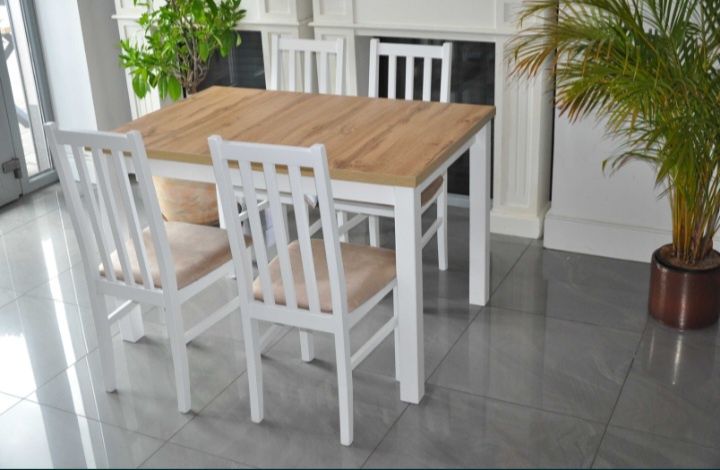Zestaw stół Alba rozkładany 120/150x80 z krzesłami Bos 10