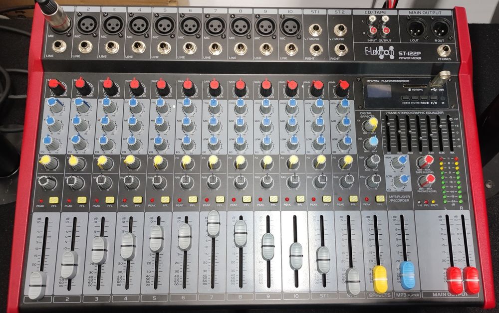 Kolumny estradowe+mixer E-LektronST-122P, 12 kanałów/USB-SD-Bluetooth