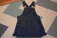 98/104 sukienka jeansowa ogrodniczka George kieszonki serca 3-4 lata