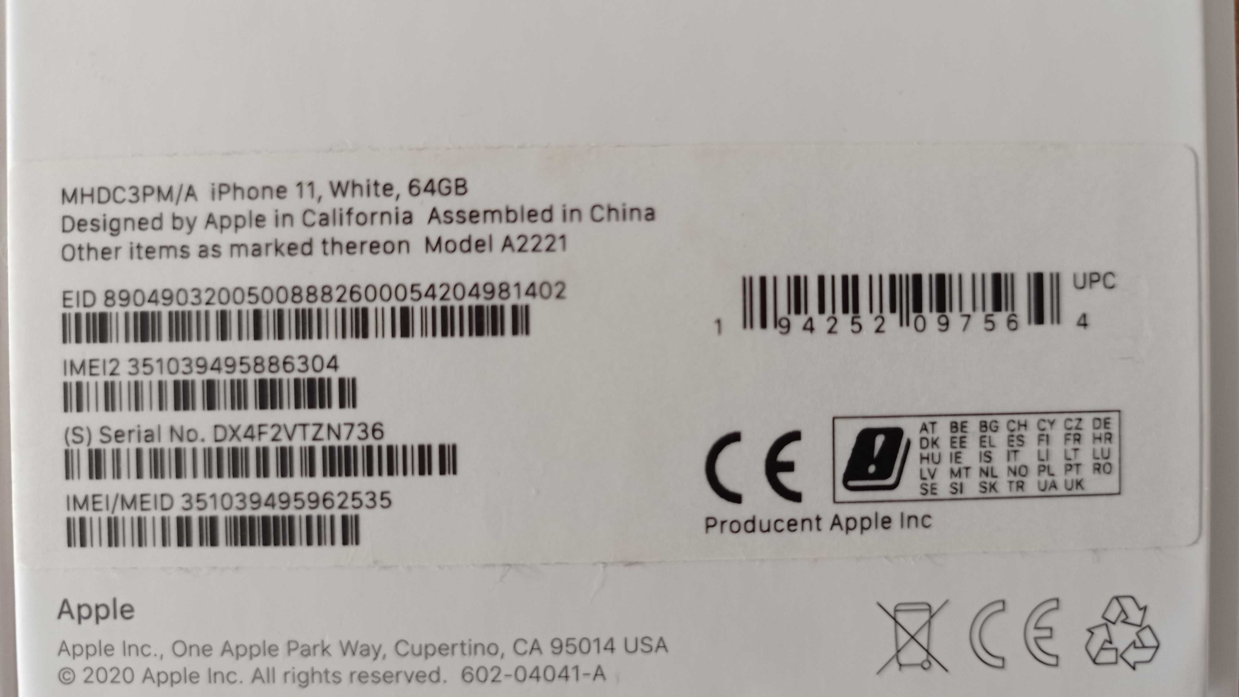iPhone 11 biały 64 GB idealny